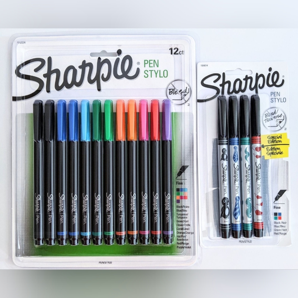 2 Sharpie Pen Stylo Fine Point Pen Sets (16 Pens Total) New